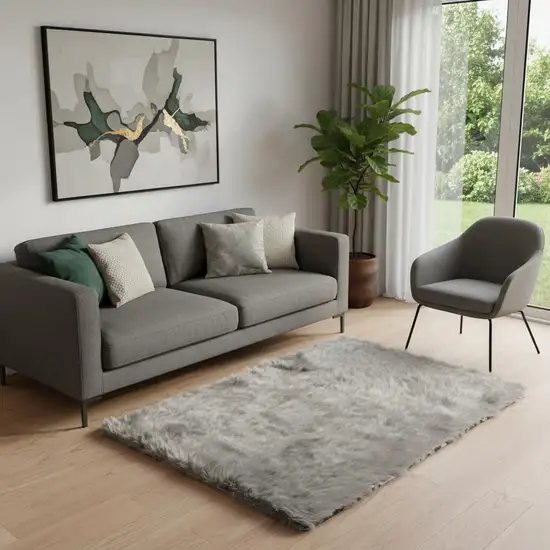 Gray Shag Area Rug Photo 1