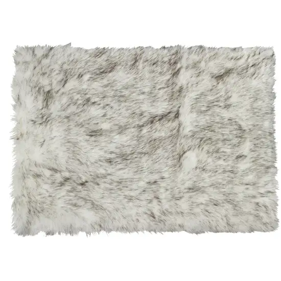 Gray Faux Sheepskin Printed Area Rug Photo 1