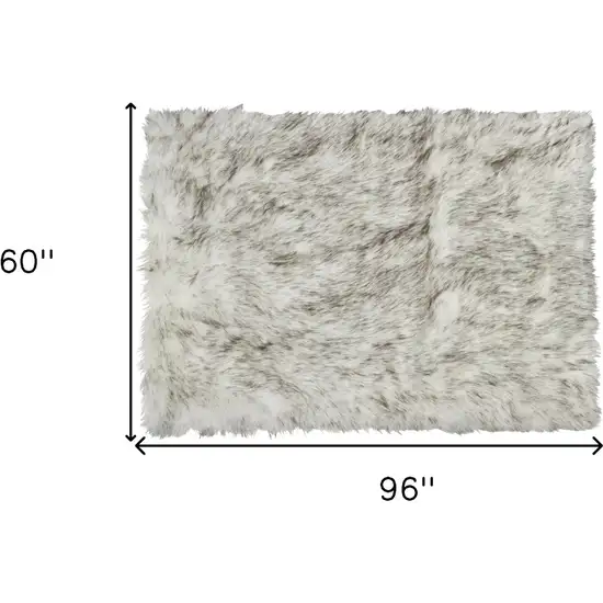 Gray Faux Sheepskin Printed Area Rug Photo 5