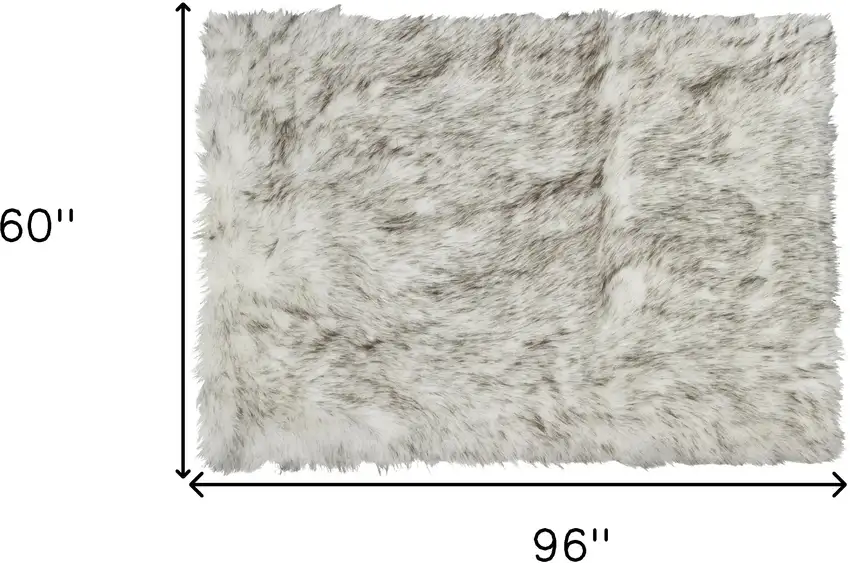 Gray Faux Sheepskin Printed Area Rug Photo 5