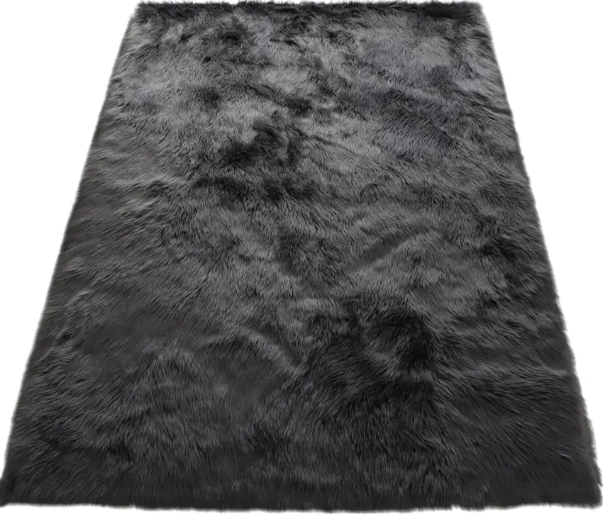 Gray Faux Sheepskin Washable Area Rug Photo 1