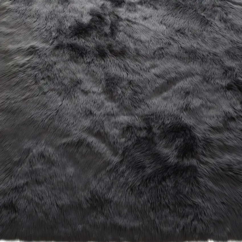 Gray Faux Sheepskin Washable Area Rug Photo 4