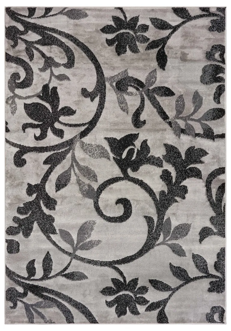 Gray Filigree Vines Area Rug Photo 1