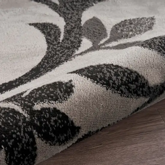Gray Filigree Vines Area Rug Photo 4