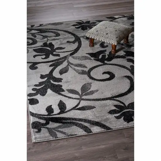 Gray Filigree Vines Area Rug Photo 8