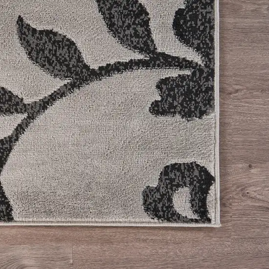 Gray Filigree Vines Area Rug Photo 7