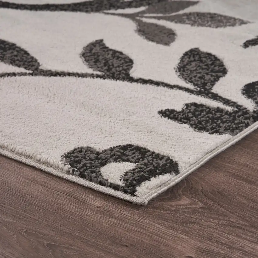 Gray Filigree Vines Area Rug Photo 3