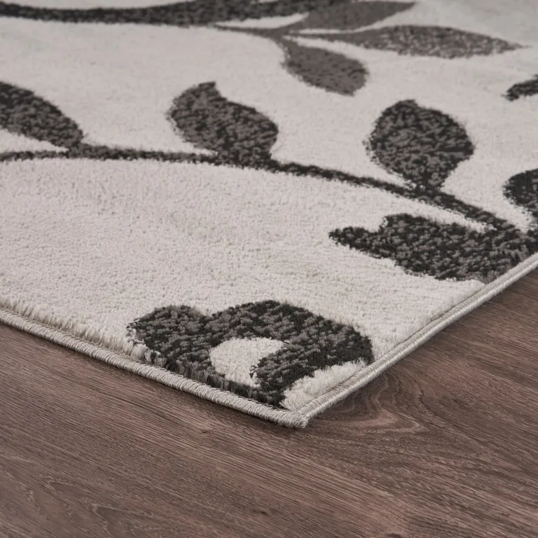 Gray Filigree Vines Area Rug Photo 3