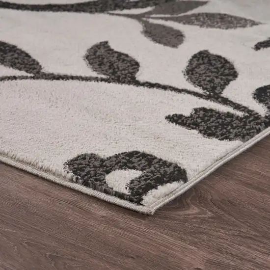 Gray Filigree Vines Area Rug Photo 3