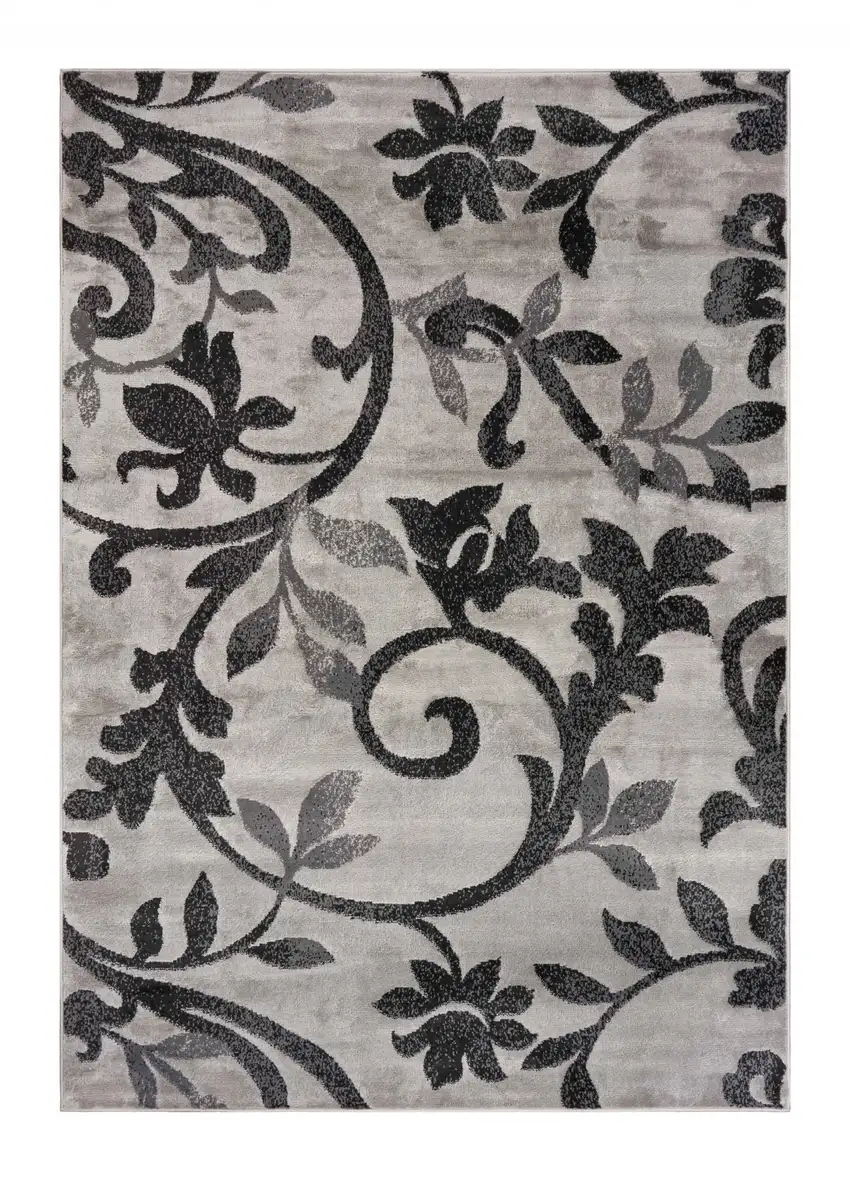 Gray Filigree Vines Area Rug Photo 5