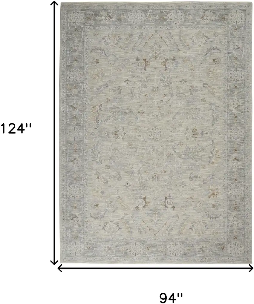 Gray Floral Area Rug Photo 3
