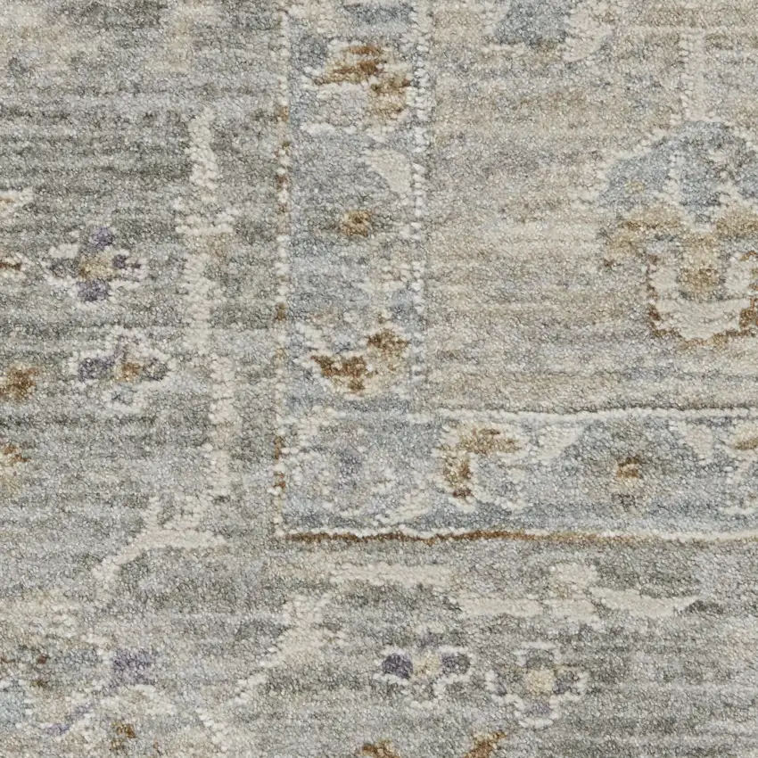 Gray Floral Area Rug Photo 3