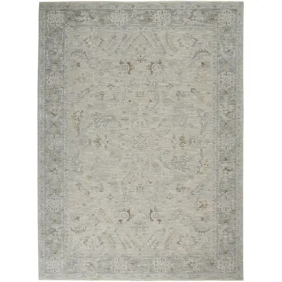 Gray Floral Area Rug Photo 2