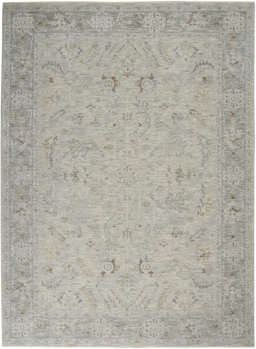Gray Floral Area Rug Photo 2