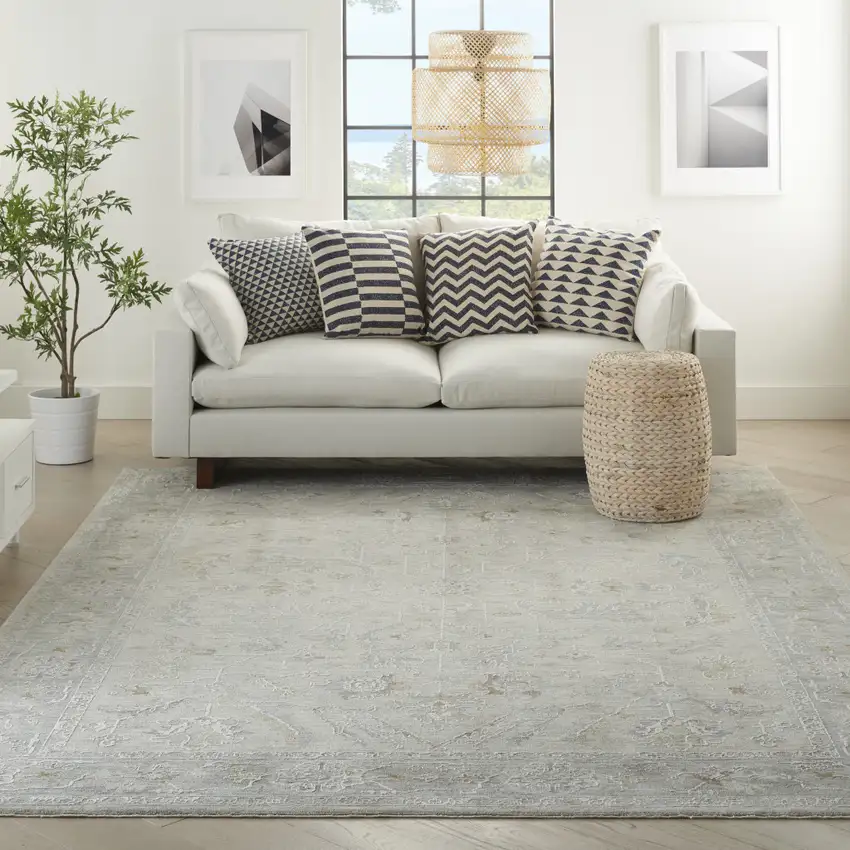 Gray Floral Area Rug Photo 5