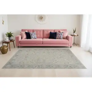 Photo of Gray Floral Area Rug