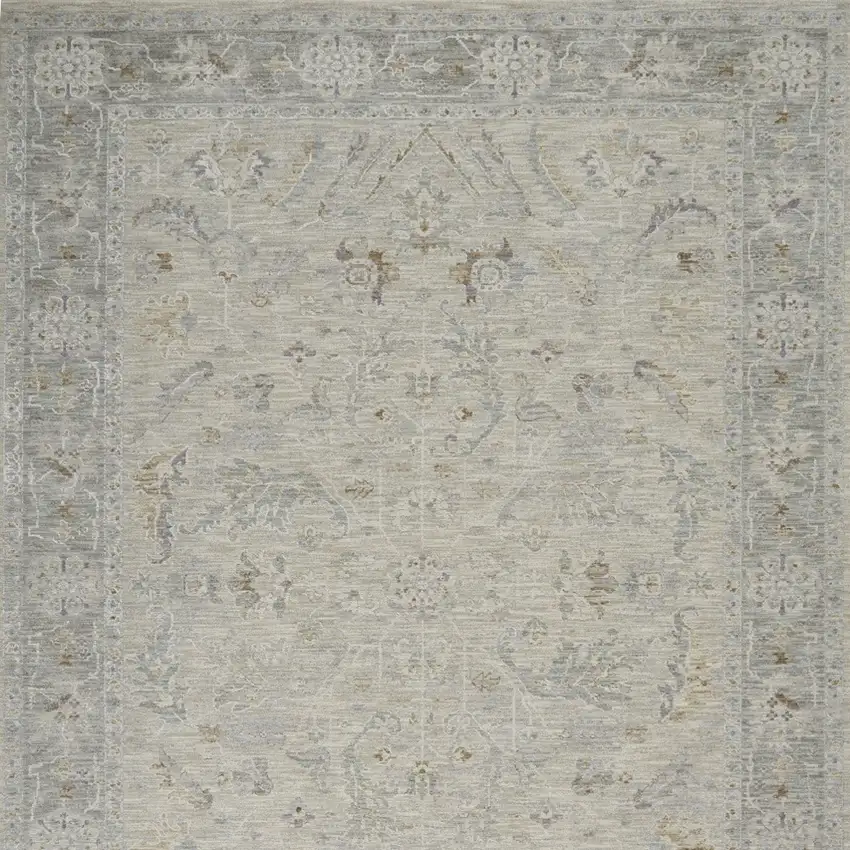 Gray Floral Area Rug Photo 7