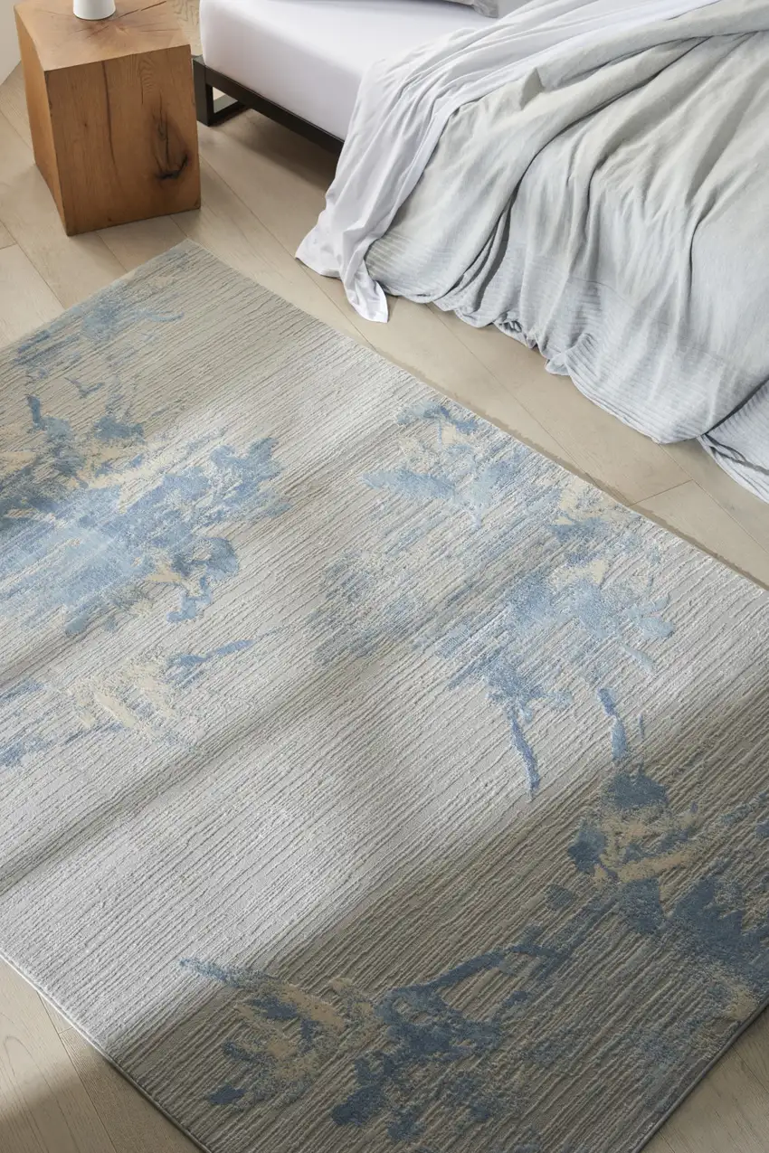 Gray Floral Area Rug Photo 6