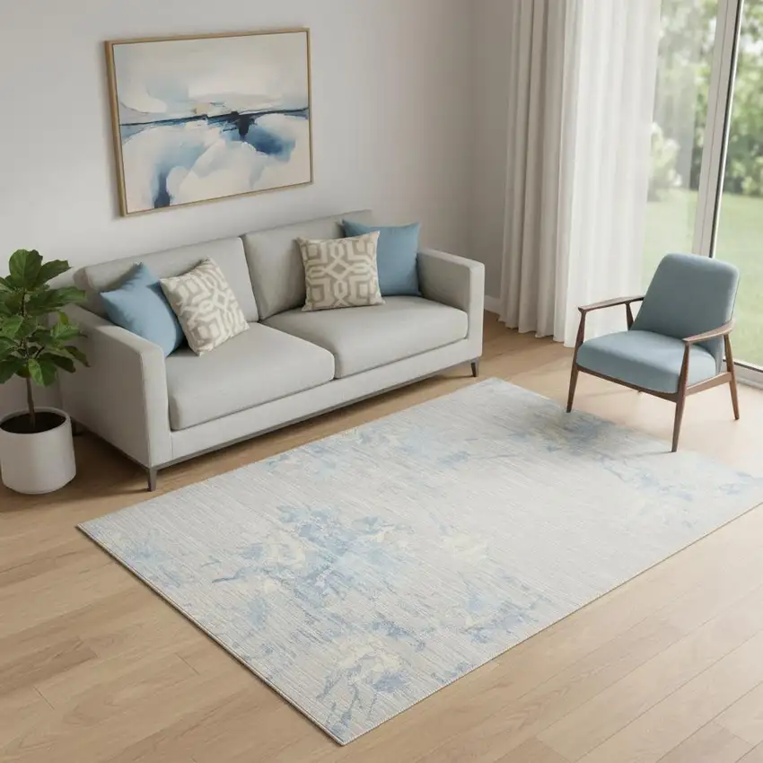 Gray Floral Area Rug Photo 1