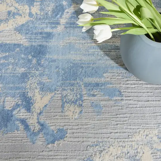 Gray Floral Area Rug Photo 2