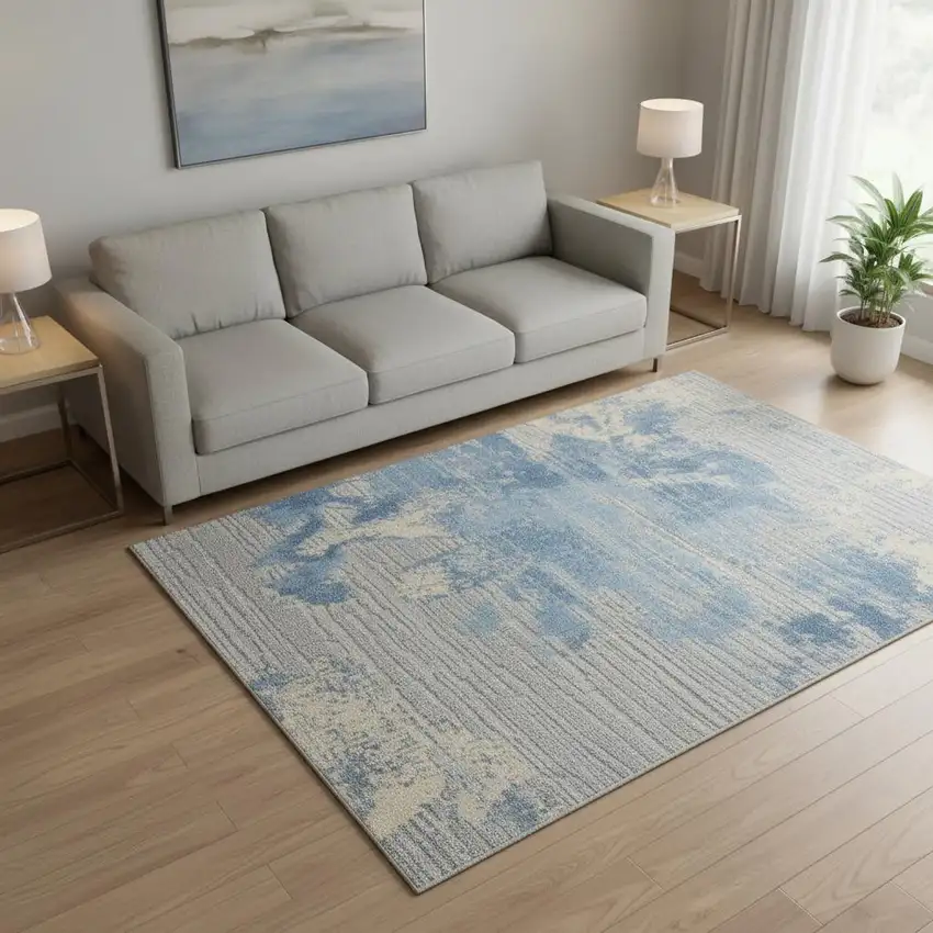 Gray Floral Area Rug Photo 1