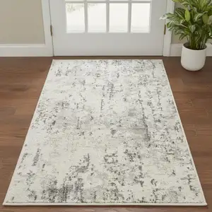 Photo of Gray Floral Area Rug