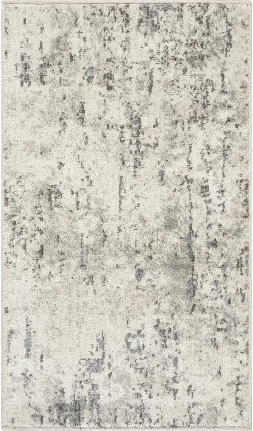 Gray Floral Area Rug Photo 2