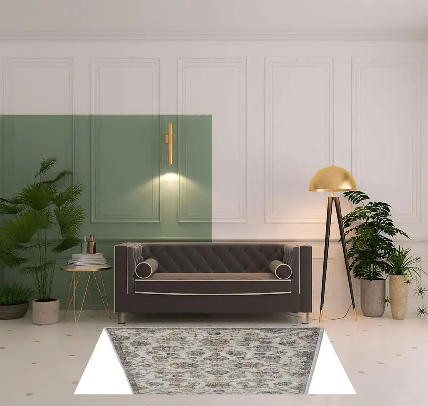 Gray Floral Area Rug Photo 3