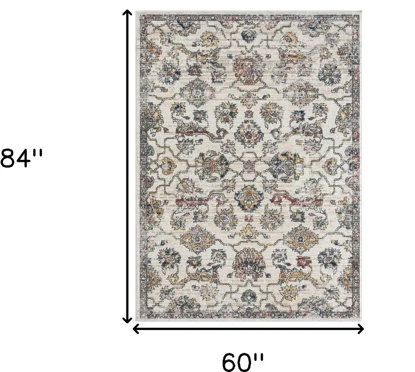 Gray Floral Area Rug Photo 9