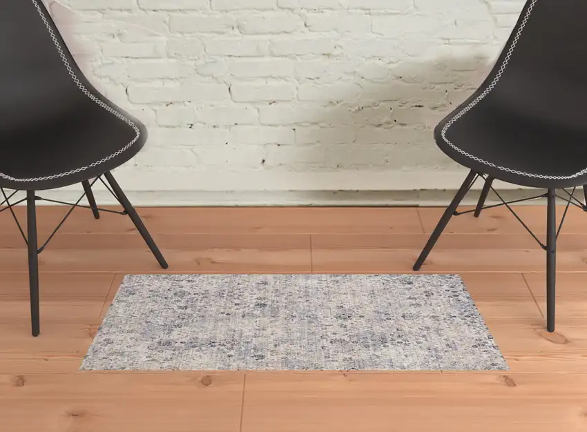 Gray Floral Area Rug Photo 2