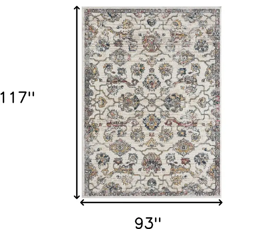 Gray Floral Area Rug Photo 9