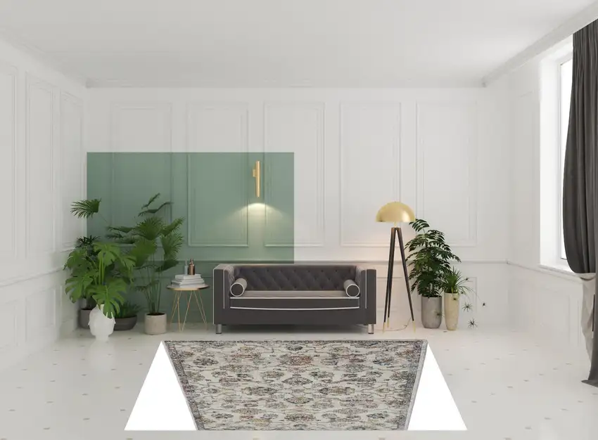 Gray Floral Area Rug Photo 3