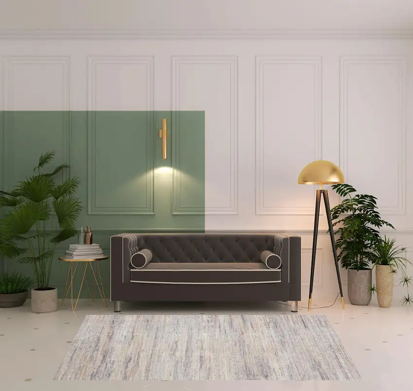 Gray Floral Area Rug Photo 2