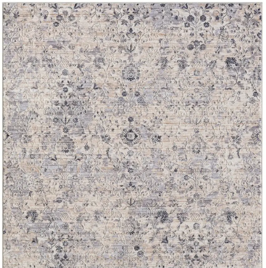 Gray Floral Area Rug Photo 4