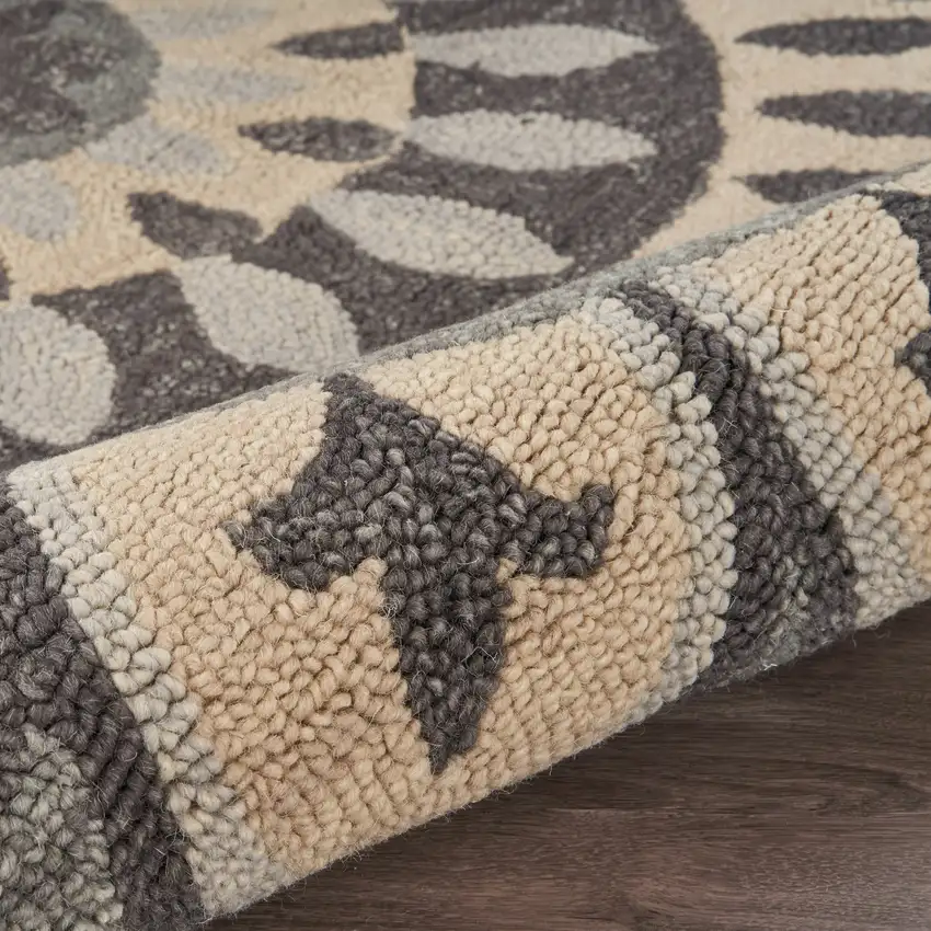 Gray Floral Bloom Area Rug Photo 6