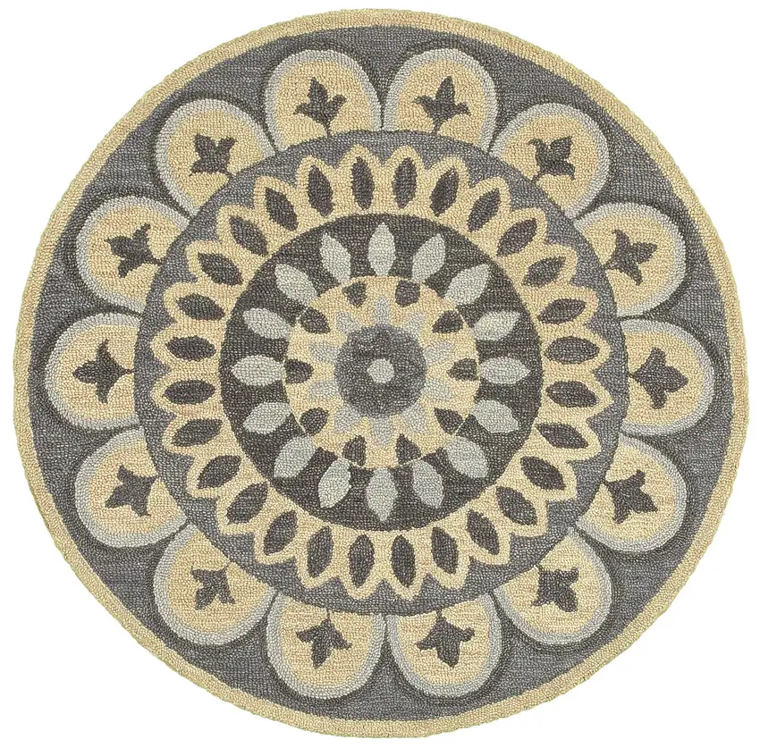 Gray Floral Bloom Area Rug Photo 1