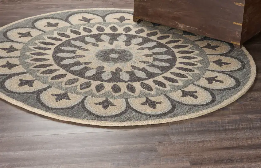 Gray Floral Bloom Area Rug Photo 7