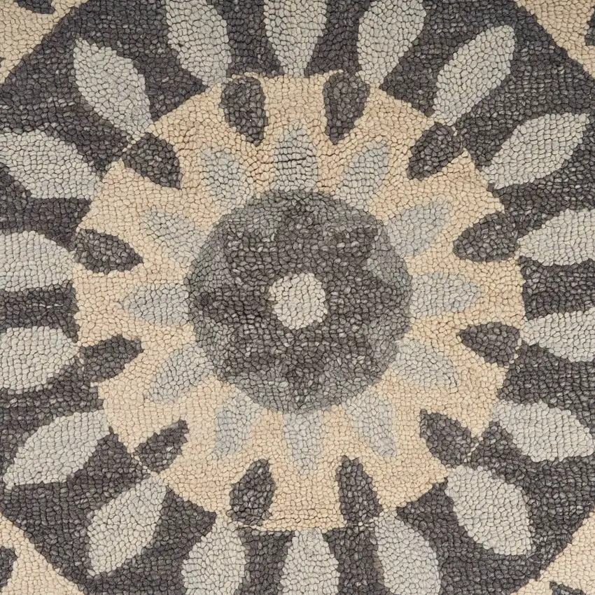 Gray Floral Bloom Area Rug Photo 2
