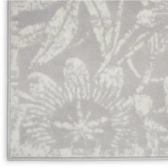Gray Floral Distressed Area Rug Photo 9