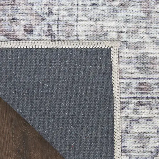 Gray Floral Distressed Area Rug Photo 9