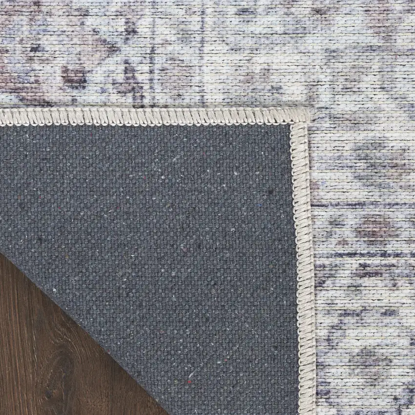 Gray Floral Distressed Area Rug Photo 9