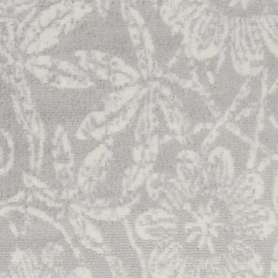 Gray Floral Distressed Area Rug Photo 3