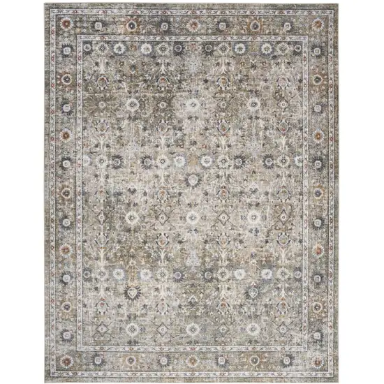 Gray Floral Distressed Area Rug Photo 8