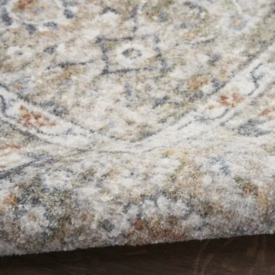 Gray Floral Distressed Area Rug Photo 9