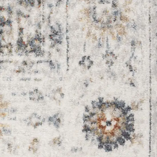 Gray Floral Distressed Area Rug Photo 3