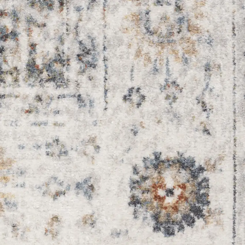 Gray Floral Distressed Area Rug Photo 3