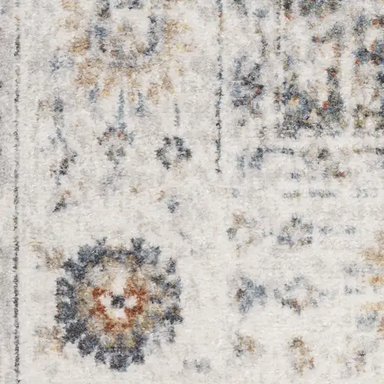 Gray Floral Distressed Area Rug Photo 2