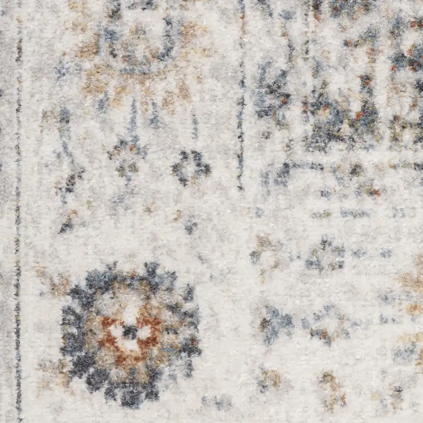 Gray Floral Distressed Area Rug Photo 2