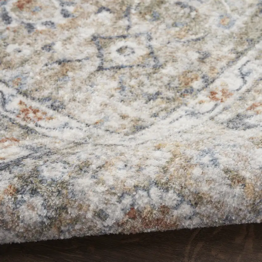 Gray Floral Distressed Area Rug Photo 9