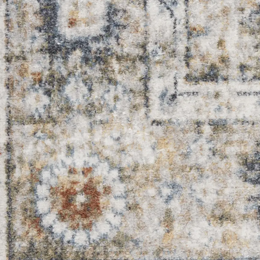 Gray Floral Distressed Area Rug Photo 9